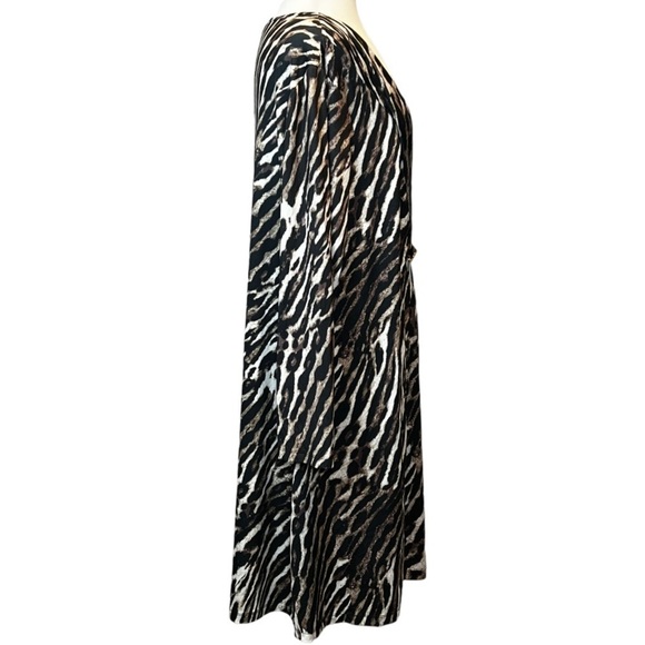 Signature Collection Ladies Plus Size A-Lime Dress Caftan Neutral Animal Print - Picture 3 of 6